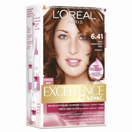 L'Oreal Excellence farba 6.41 Bursztynowy Brąz-2960