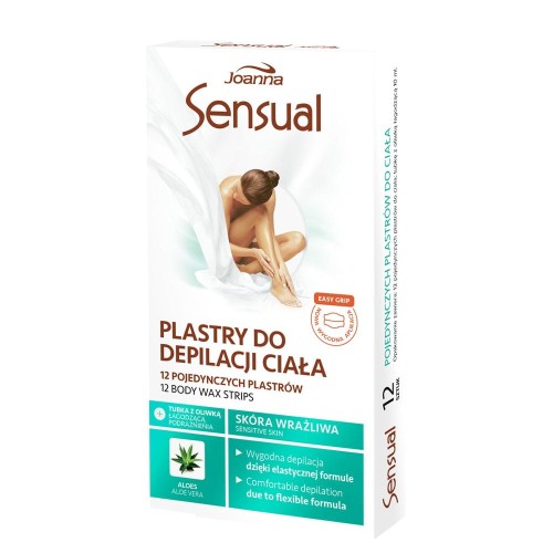 Joanna plastry do depilacji ciała aloes 12szt.-19806