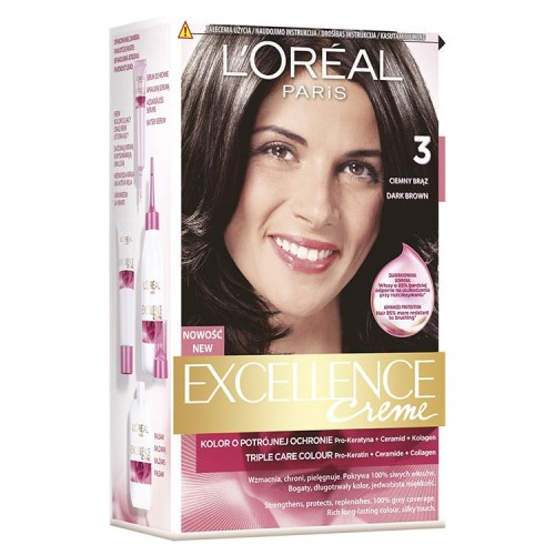 L'Oreal Excellence farba 3 Ciemny Brąz-2956