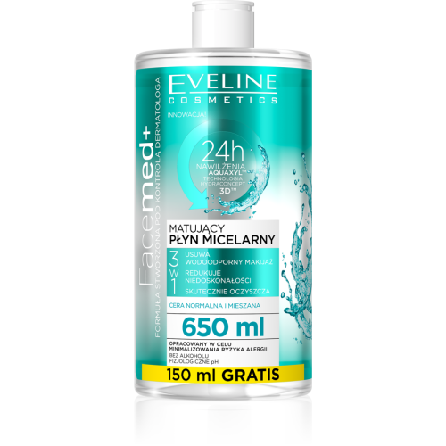Eveline Facemed+ matujący płyn micelarny 650ml-18574
