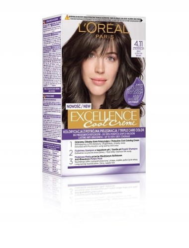 L'Oreal Excellence farba 4.11 Ultrapopielaty Brąz-21532