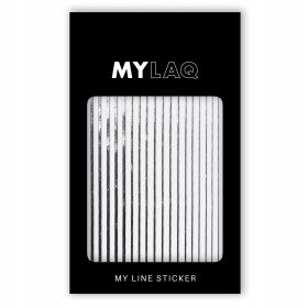 MYLAQ naklejki na paznokcie Silver Line Sticker-28343