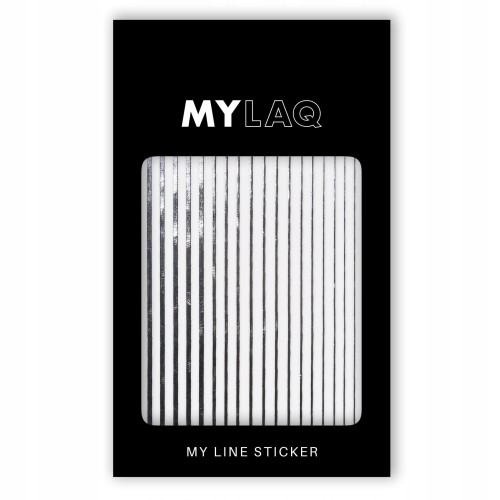MYLAQ naklejki na paznokcie Silver Line Sticker-28343
