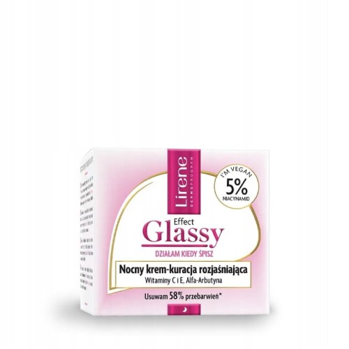 Lirene GLASSY krem na noc rozjaśniający 50ml-31012