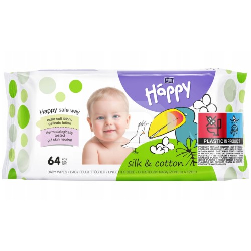 Bella chusteczki nawilżane 64szt. bawełna i jedwab-31286