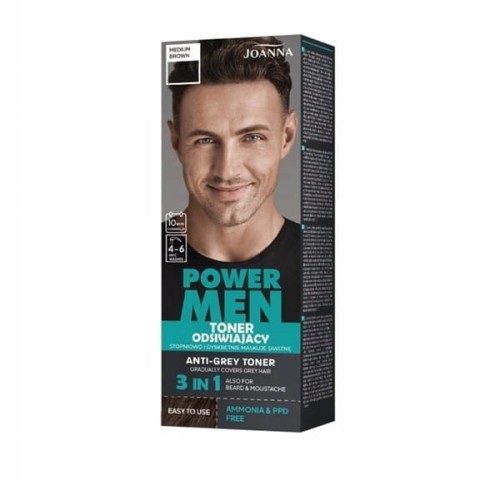 Joanna POWER MEN toner odsiwiający medium brown-31305
