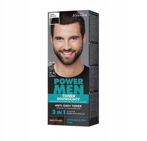 Joanna POWER MEN toner odsiwiający dark brown-31304