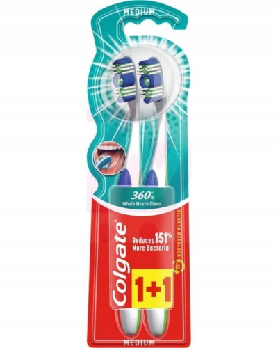 Colgate 360 szczoteczka do zebów 2szt. medium-31859