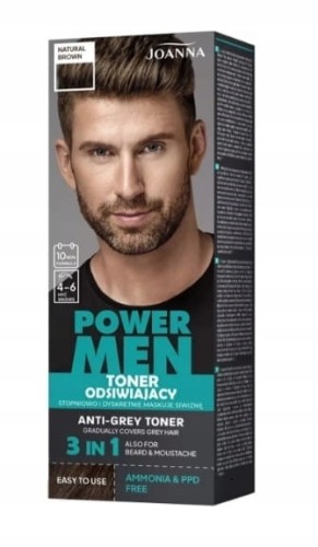 Joanna POWER MEN toner odsiwiający natural brown-31289